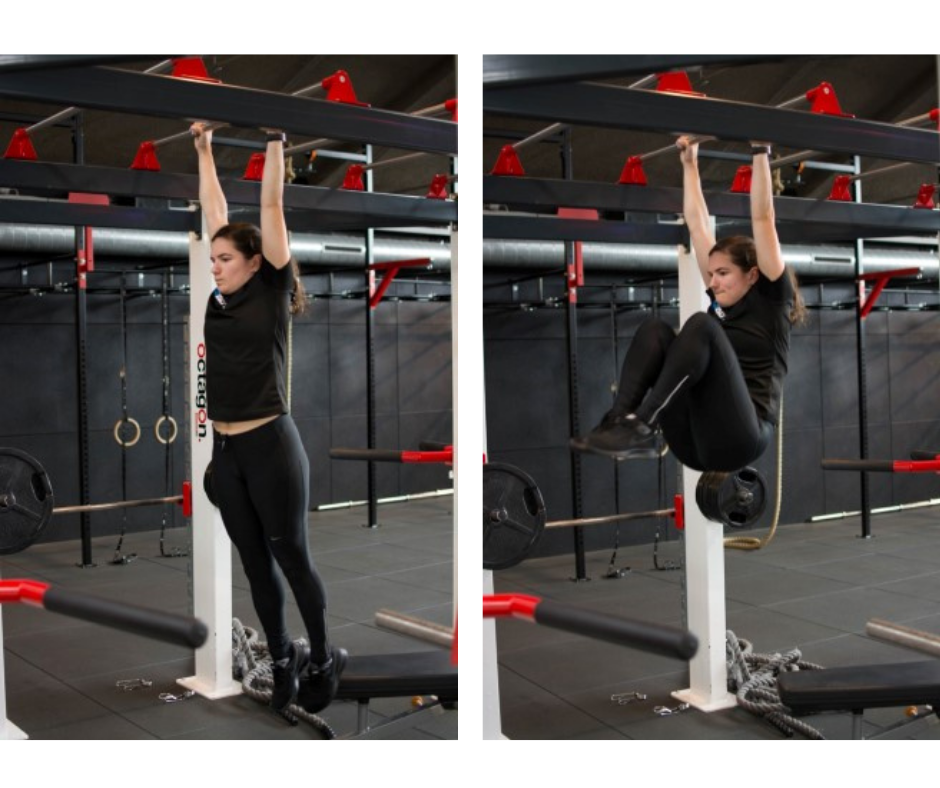 uitvoering Hanging leg raises